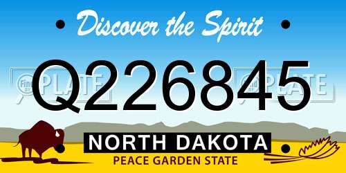 Q226845 North Dakota License Plate