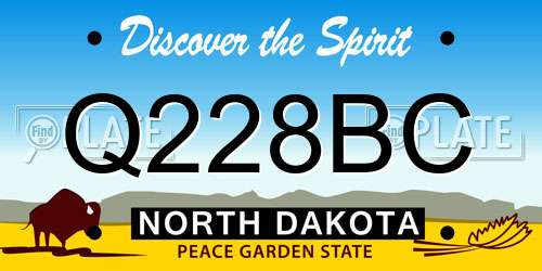 Q228BC North Dakota License Plate