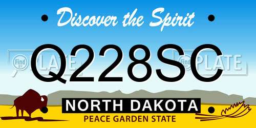 Q228SC North Dakota License Plate