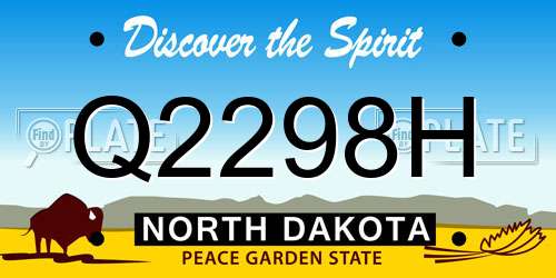 Q2298H North Dakota License Plate