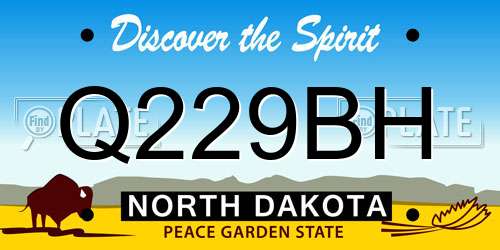 Q229BH North Dakota License Plate