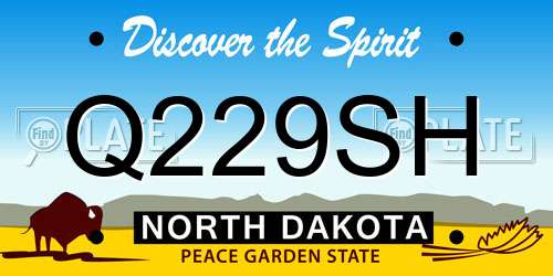 Q229SH North Dakota License Plate
