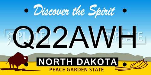 Q22AWH North Dakota License Plate