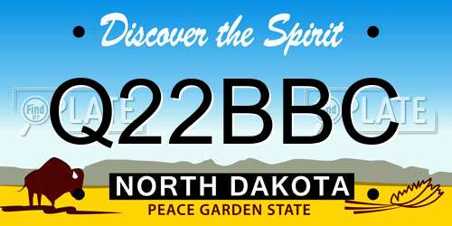Q22BBC North Dakota License Plate