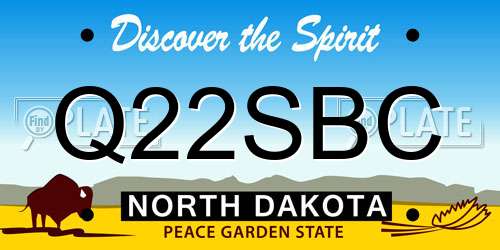 Q22SBC North Dakota License Plate