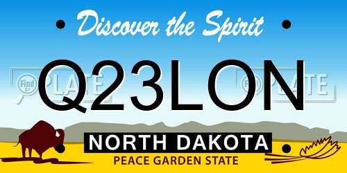 Q23LON North Dakota License Plate