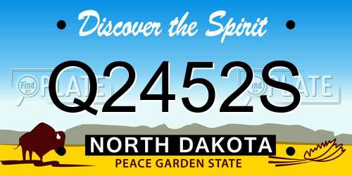 Q2452S North Dakota License Plate