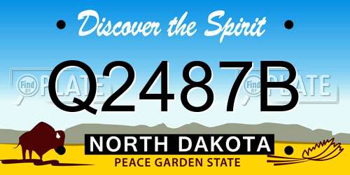 Q2487B North Dakota License Plate