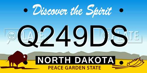 Q249DS North Dakota License Plate