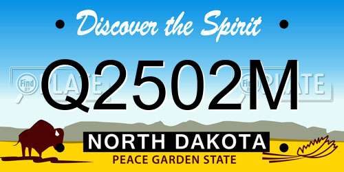 Q2502M North Dakota License Plate