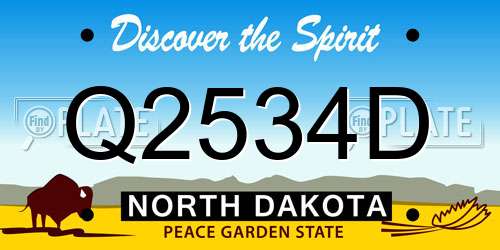 Q2534D North Dakota License Plate