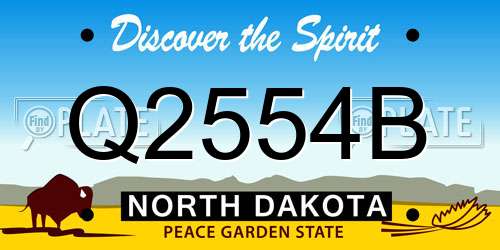 Q2554B North Dakota License Plate