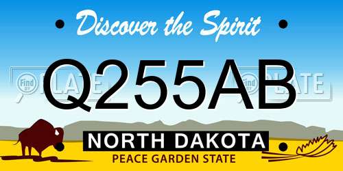 Q255AB North Dakota License Plate