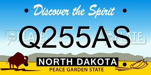 Q255AS North Dakota License Plate