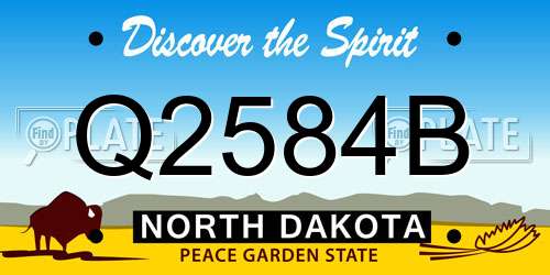 Q2584B North Dakota License Plate