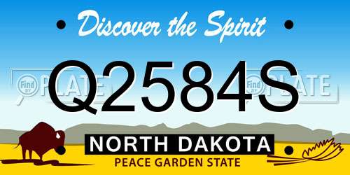Q2584S North Dakota License Plate