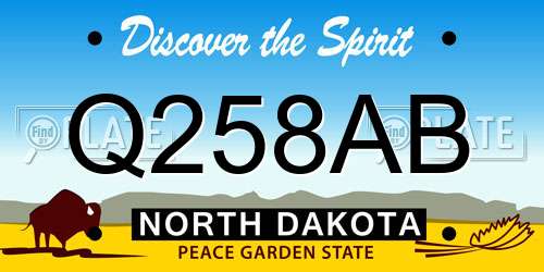 Q258AB North Dakota License Plate