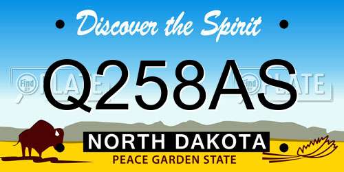 Q258AS North Dakota License Plate