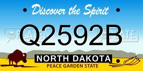 Q2592B North Dakota License Plate