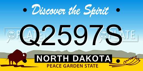 Q2597S North Dakota License Plate