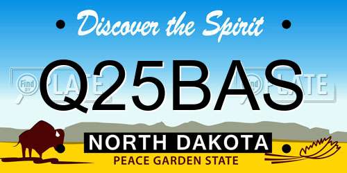 Q25BAS North Dakota License Plate