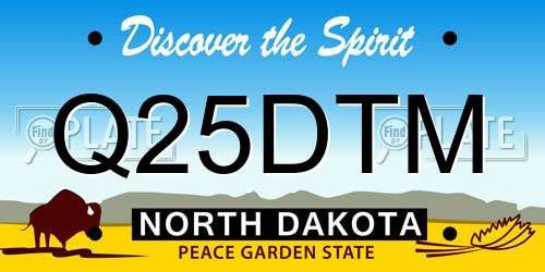 Q25DTM North Dakota License Plate