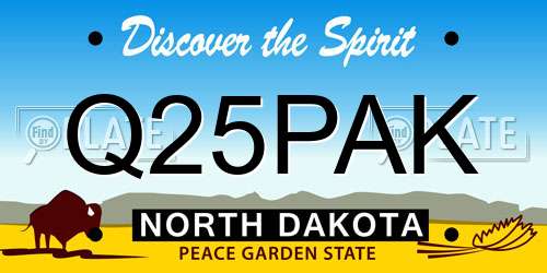 Q25PAK North Dakota License Plate