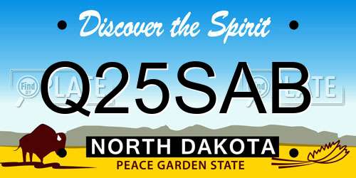 Q25SAB North Dakota License Plate