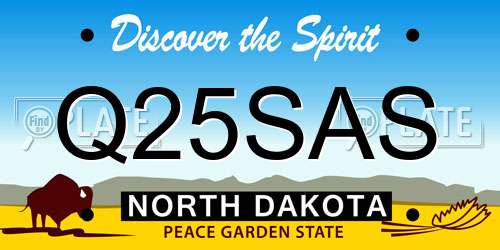 Q25SAS North Dakota License Plate