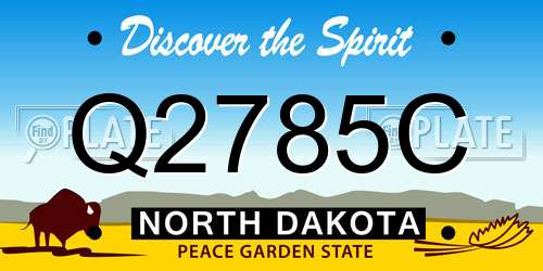 Q2785C North Dakota License Plate