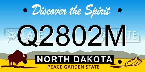 Q2802M North Dakota License Plate