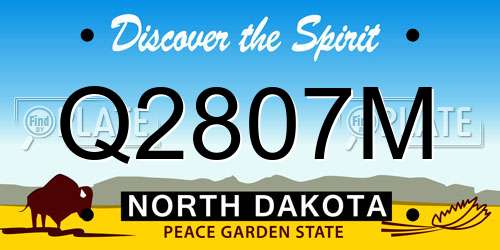 Q2807M North Dakota License Plate
