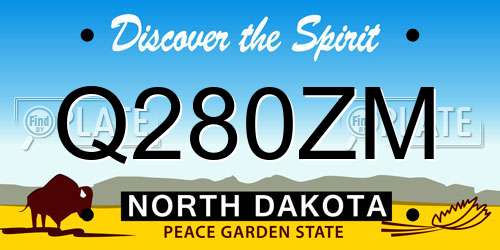 Q280ZM North Dakota License Plate