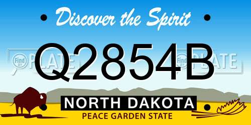 Q2854B North Dakota License Plate