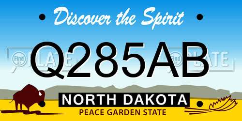 Q285AB North Dakota License Plate
