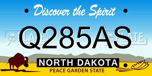 Q285AS North Dakota License Plate