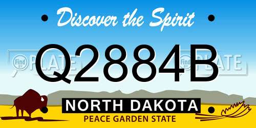 Q2884B North Dakota License Plate