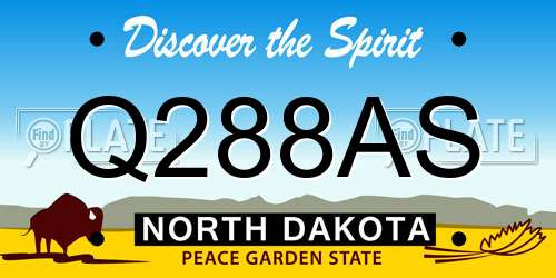 Q288AS North Dakota License Plate