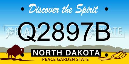 Q2897B North Dakota License Plate