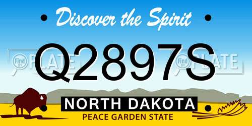 Q2897S North Dakota License Plate