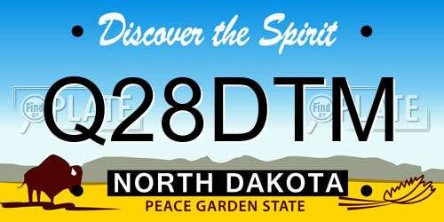 Q28DTM North Dakota License Plate