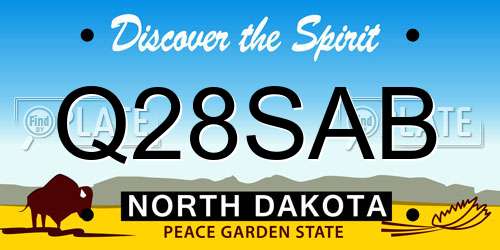 Q28SAB North Dakota License Plate