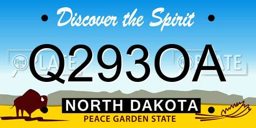 Q293OA North Dakota License Plate