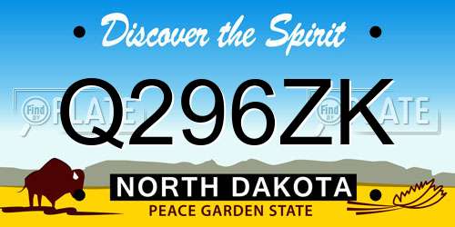 Q296ZK North Dakota License Plate
