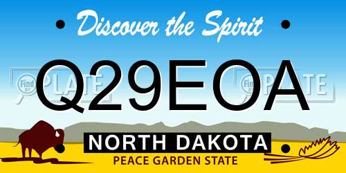 Q29EOA North Dakota License Plate