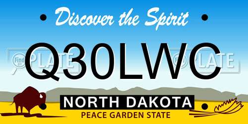 Q30LWC North Dakota License Plate