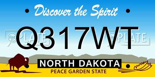 Q317WT North Dakota License Plate