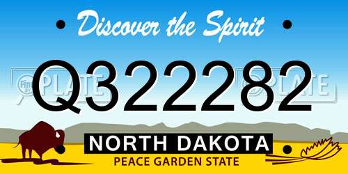 Q322282 North Dakota License Plate