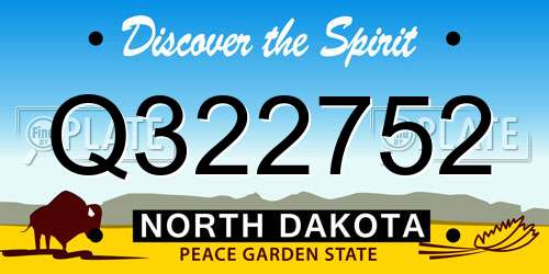 Q322752 North Dakota License Plate