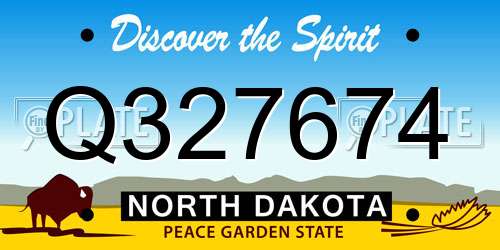 Q327674 North Dakota License Plate